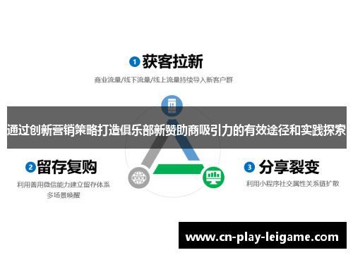 通过创新营销策略打造俱乐部新赞助商吸引力的有效途径和实践探索